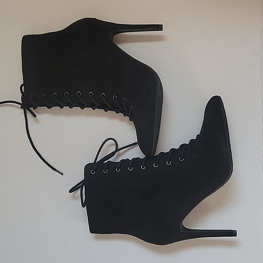 Granny style ankle boots